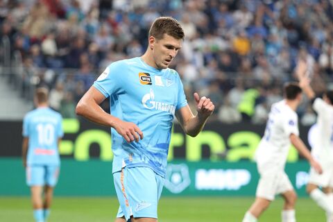 Форвард «Зенита» Соболев накопил штрафов на 70 тысяч рублей